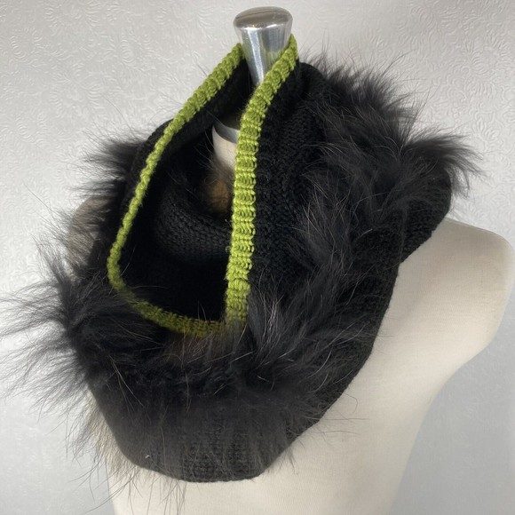 Dana Stein Everyday Furs Raccoon Trimmed Infinity Scarf - Picture 1 of 8